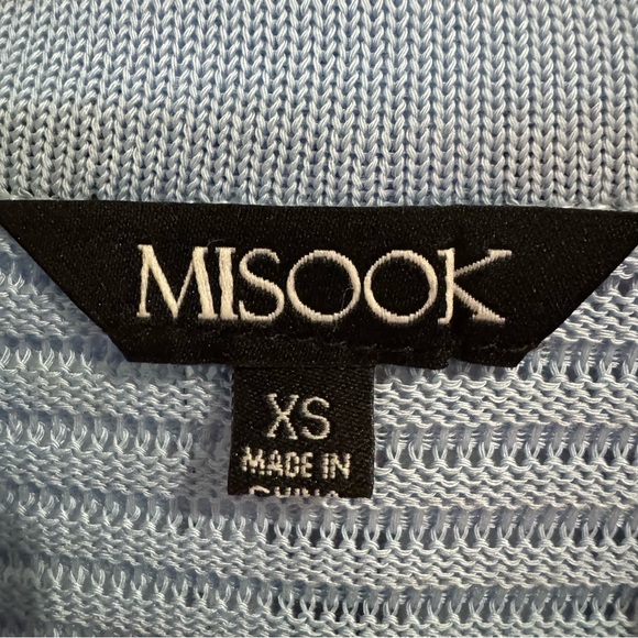 MISOOK Light Blue Knit Jacket Cardigan businesss casual office traditional sz XS - Picture 4 of 6